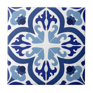 Alhambra tiles big blue flowers