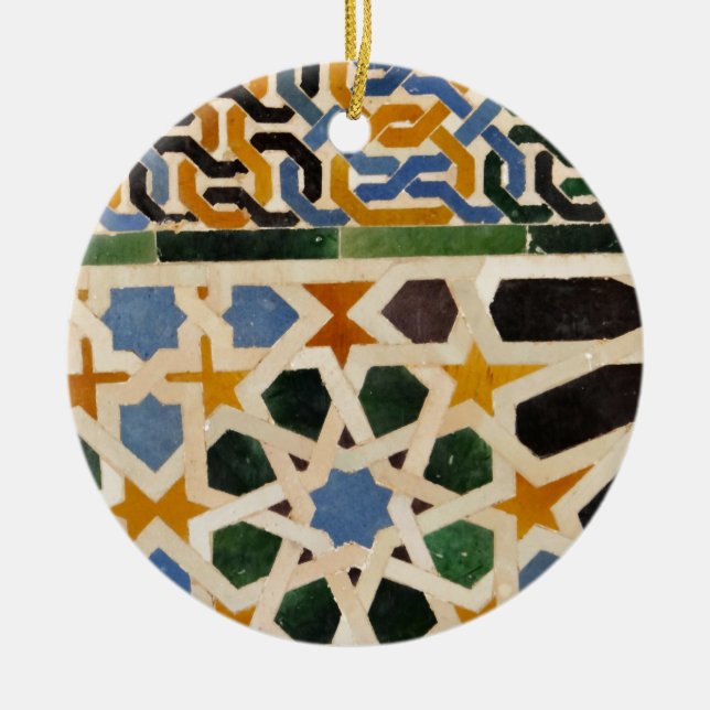 Alhambra Wall Tile #3 Ceramic Tree Decoration (Front)