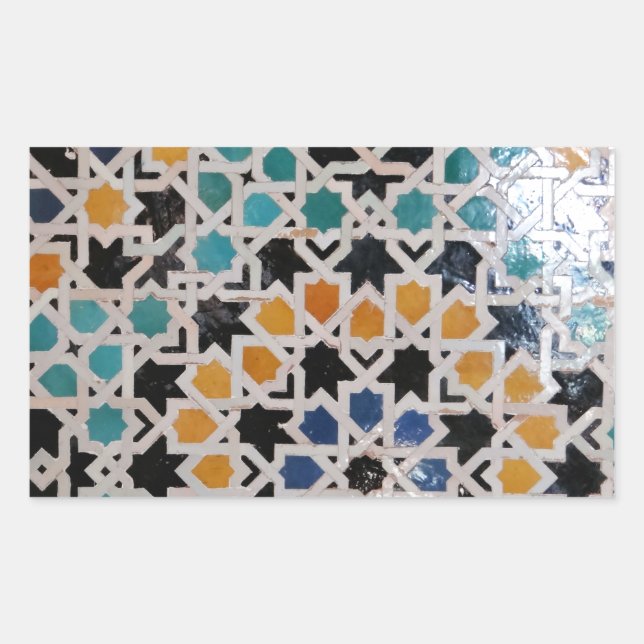 Alhambra Wall Tile #9 Rectangular Sticker (Front)