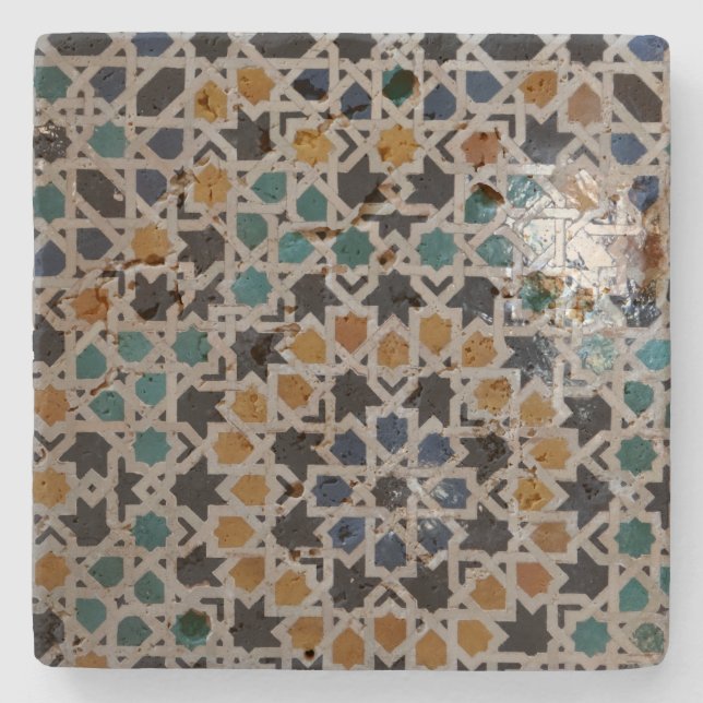Alhambra Wall Tile #9 Stone Coaster (Front)