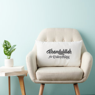 Alhamdulillah for Everything Minimal Islamic Gift Lumbar Cushion