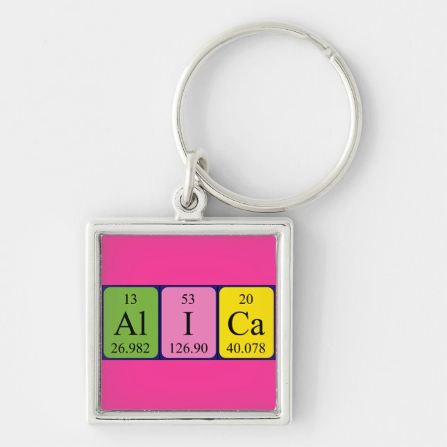 Alica periodic table name keyring (Front)