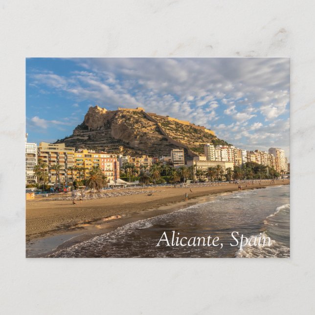 Alicante Beach at sunrise, Spain Holiday Postcard (Front)