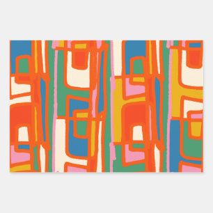 Alicante Colourful Abstract Modern Art Pattern Wrapping Paper Sheet