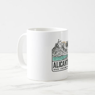 Alicante Sketch Santa Bárbara Castle Costa Blanca  Coffee Mug