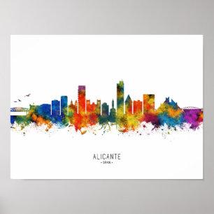 Alicante Spain Skyline Poster