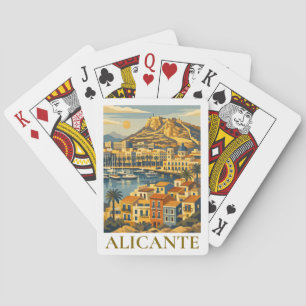 Alicante Spain Travel Souvenir Minimalist Coastal Playing Cards
