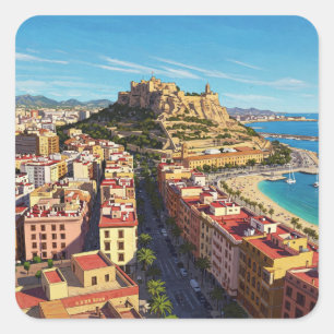 Alicante Spain Travel Square Sticker