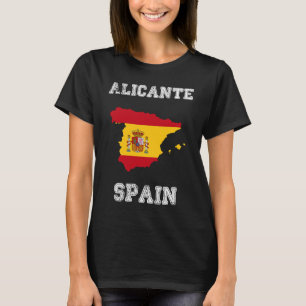 Alicante Spain Vintage Spain Flag Map T-Shirt
