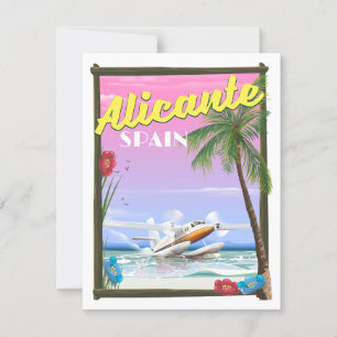 Alicante Spain vintage style travel poster