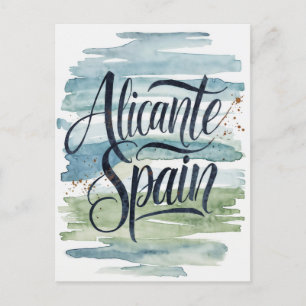 Alicante Spain watercolor Postcard