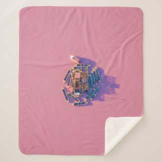 ALICANTES PINK AND GREEN SALT LAKES SHERPA BLANKET