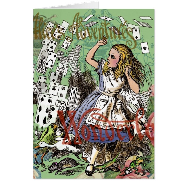 alice adventure cards wonderland hatter rabbit  (Front)