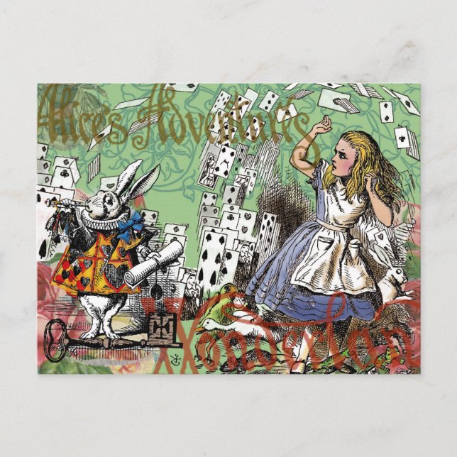alice adventure cards wonderland hatter rabbit  (Front)
