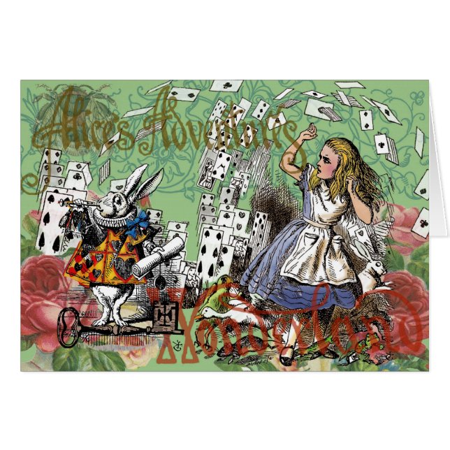 alice adventure cards wonderland hatter rabbit  (Front Horizontal)