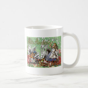 alice adventure cards wonderland hatter rabbit  coffee mug
