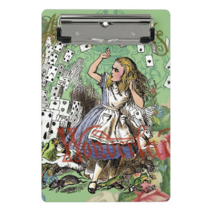 alice adventure cards wonderland hatter rabbit  mini clipboard