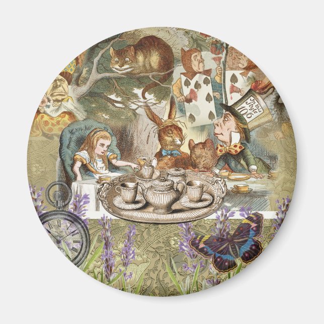 Alice Adventures Classic Wonderland Tea Party Magnet (Front)