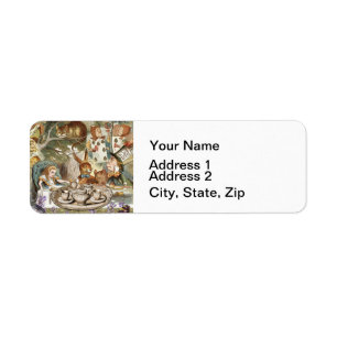 Alice Adventures Classic Wonderland Tea Party Return Address Label