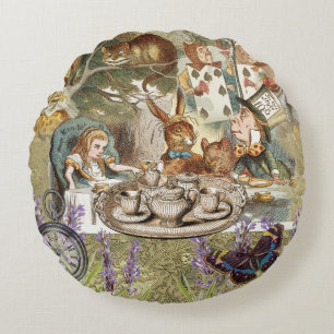 Alice Adventures Classic Wonderland Tea Party Round Cushion