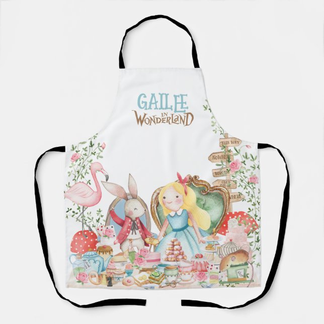 Alice Adventures in Woderland Birthday Tea Party Apron (Front)