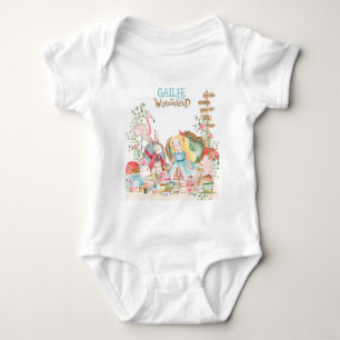 Alice Adventures in Woderland Birthday Tea Party Baby Bodysuit