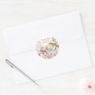 Alice Adventures in Woderland Birthday Tea Party Classic Round Sticker