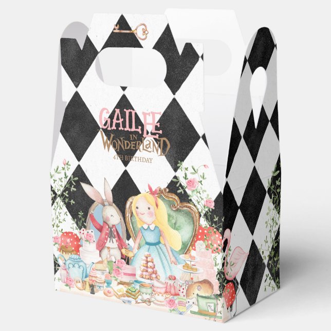Alice Adventures in Woderland Birthday Tea Party Favour Box (Opened)