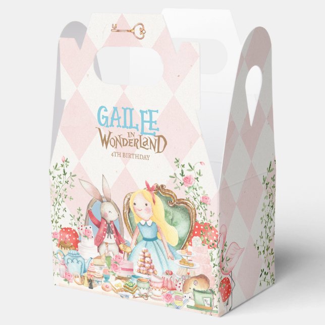 Alice Adventures in Woderland Birthday Tea Party Favour Box (Opened)