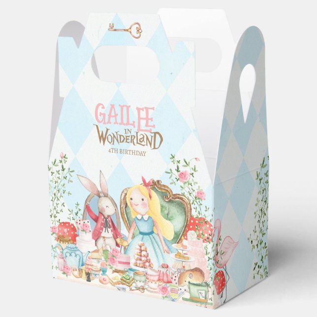 Alice Adventures in Woderland Birthday Tea Party Favour Box (Opened)
