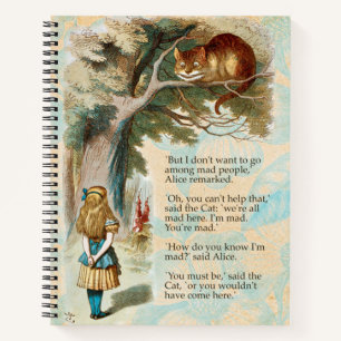 Alice Adventures in Wonderland Cheshire Cat Notebook