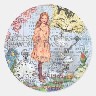Alice Adventures in Wonderland Classic Rackham Round Sticker