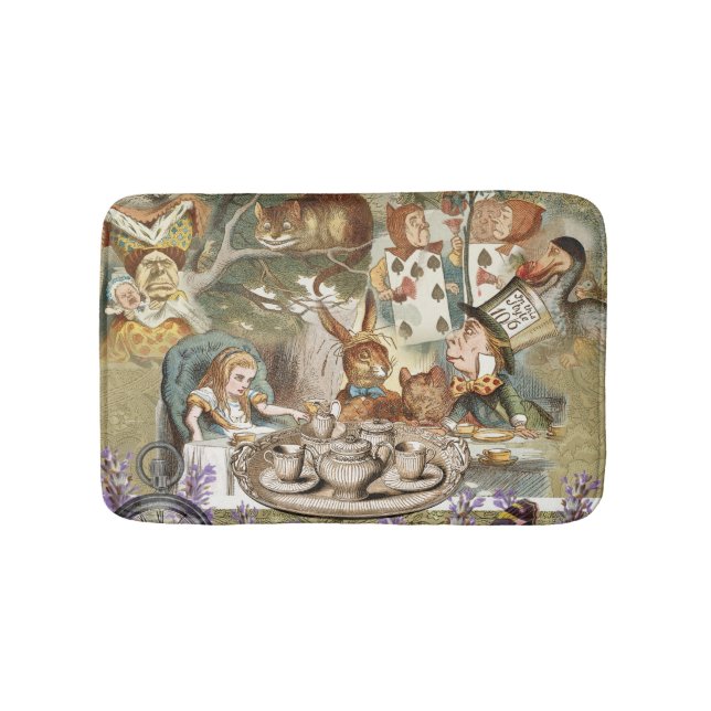 Alice Adventures in Wonderland Mad Tea Party Bath Mat (Front)