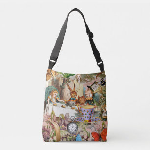 Alice Adventures in Wonderland Tea Party Art Crossbody Bag