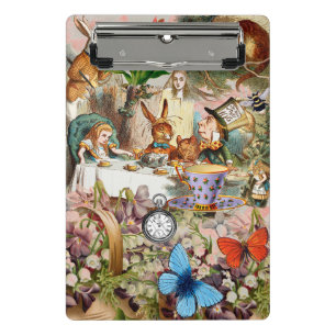 Alice Adventures in Wonderland Tea Party Art Mini Clipboard