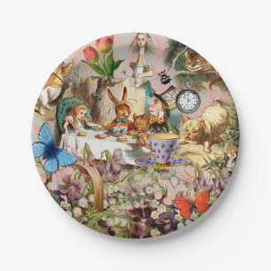 Alice Adventures in Wonderland Tea Party Art Paper Plate