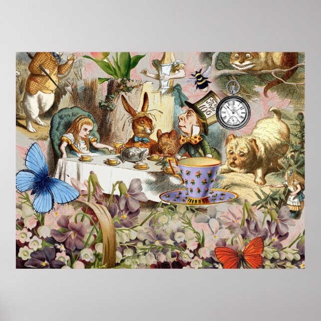 Alice Adventures in Wonderland Tea Party Art Poster (Front)