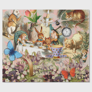 Alice Adventures in Wonderland Tea Party Art Wrapping Paper