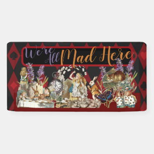 Alice Adventures with Wonderland Mad Cheshire Cat Banner