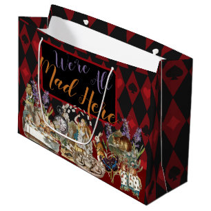 Alice Adventures with Wonderland Mad Cheshire Cat Large Gift Bag