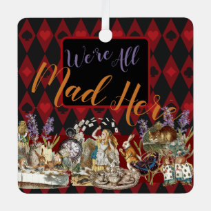 Alice Adventures with Wonderland Mad Cheshire Cat Metal Tree Decoration