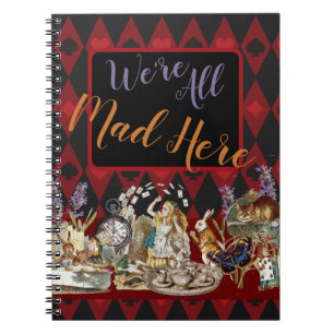 Alice Adventures with Wonderland Mad Cheshire Cat Notebook