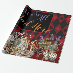 Alice Adventures with Wonderland Mad Cheshire Cat Wrapping Paper