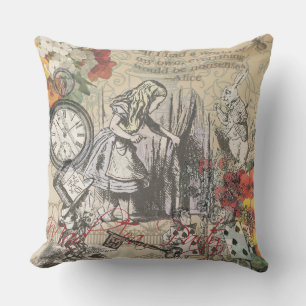 Alice Adventures Wonderland Curtain Classic Art Cushion