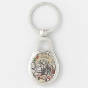 Alice Adventures Wonderland Curtain Classic Art Key Ring