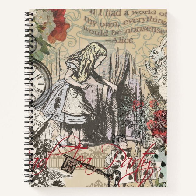 Alice Adventures Wonderland Curtain Classic Art Notebook (Front)