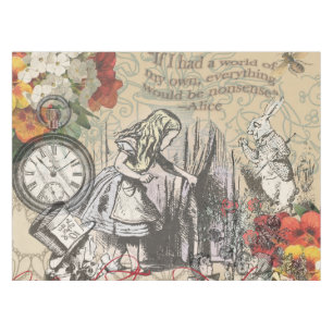 Alice Adventures Wonderland Curtain Classic Art Tablecloth