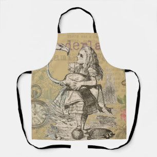 Alice Adventures Wonderland Flamingo Classic Apron