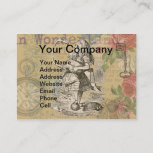 Alice Adventures Wonderland Flamingo Classic Business Card