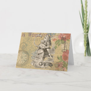 Alice Adventures Wonderland Flamingo Classic Card